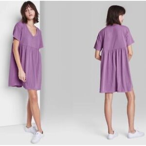 Women's Short Sleeve Babydoll Sweatshirt Dress - Wild Fable Size XXL